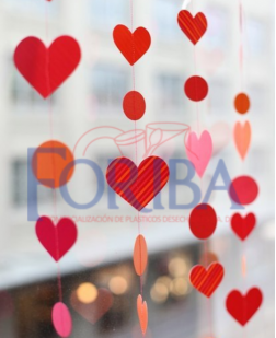 Cortina Decora Plast Rojo Corazón 