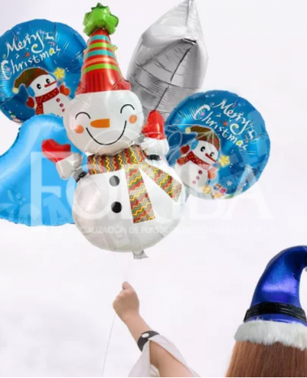 Globo Muñeco De Nieve Happy Holidays