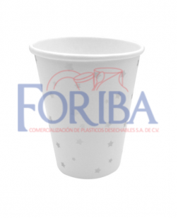 Vaso Carton Blanco Estrellas 