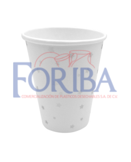 Vaso Carton Blanco Estrellas 