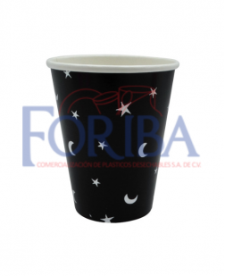 Vaso Carton Negro Estrellas 