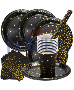 Vaso Carton Negro Estrellas 