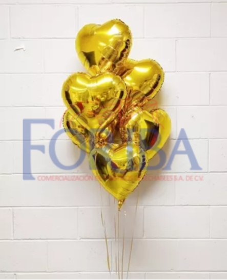 Globo Corazón Gold Standard 