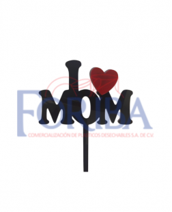 Deco Acril I Love Mom Negro
