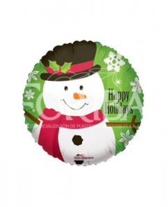 Globo Muñeco De Nieve Happy Holidays